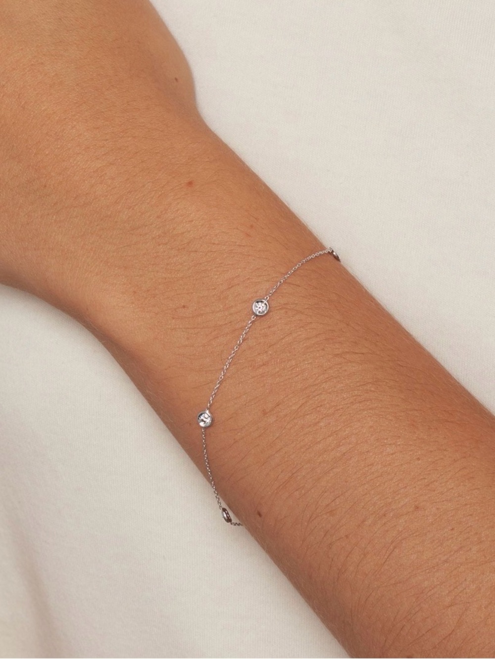 Roberto Coin 18K White Gold Diamonds by the Inch Five Diamond Bracelet 1/4ctw